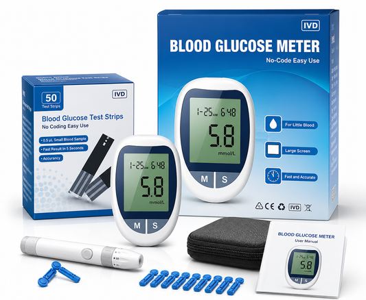Glucometru Digital Complet – Include 50 Benzi de Testare și 50 Lancete