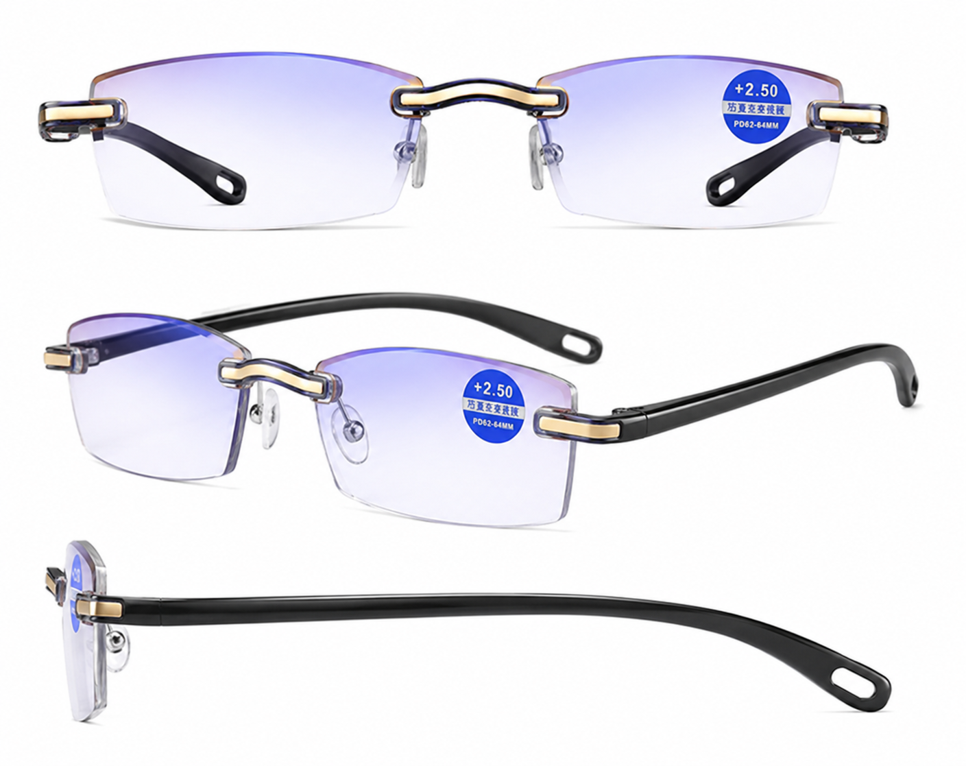 Ochelari de Citit Fără Ramă cu Lentile Antireflex