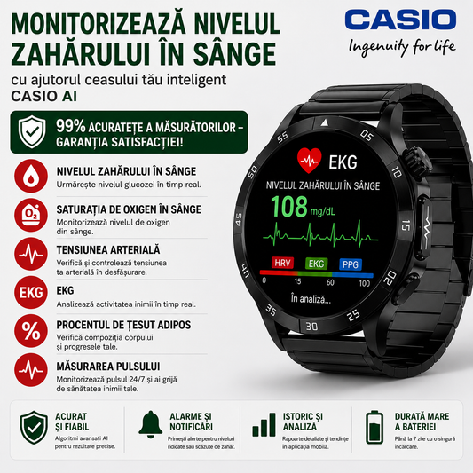 Smartwatch cu funcții de monitorizare a sănătății și a activității zilnice
